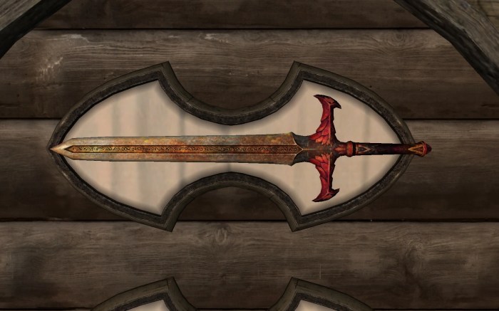 Red sword eagle skyrim crimson replacer mods