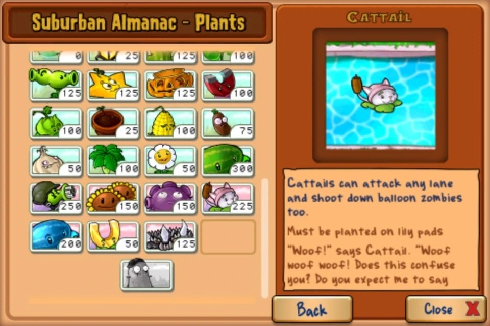 Cattail plant vs zombies