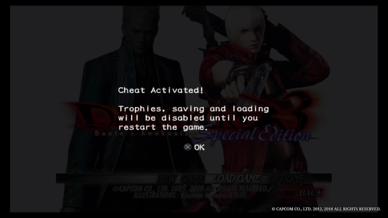 Cheat code devil may cry