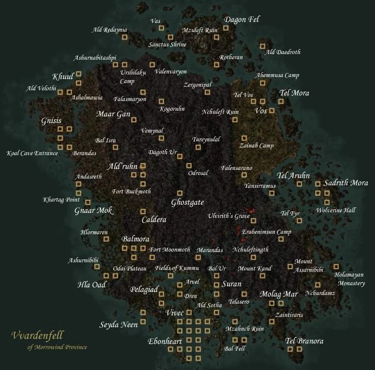 Morrowind in game map
