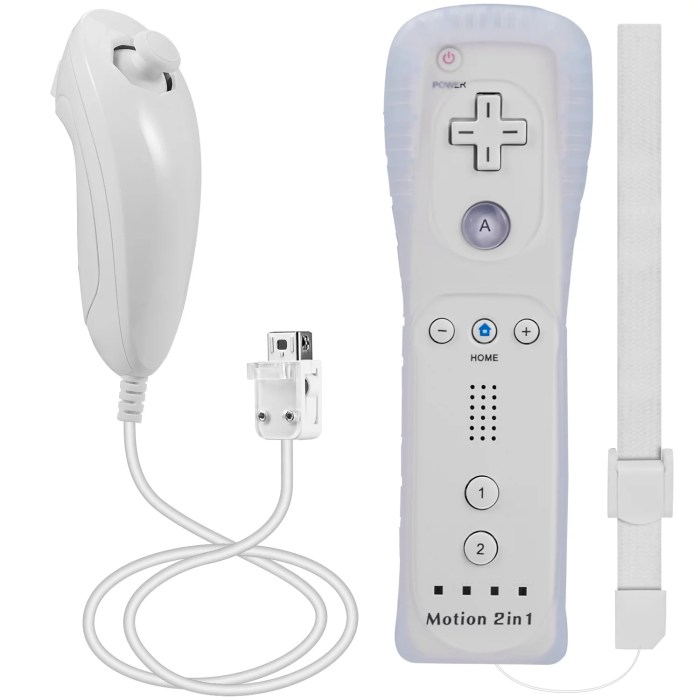 Wii remote with nunchuck