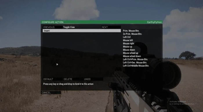 Arma 3 third person key