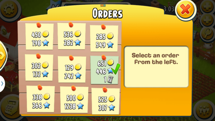 Hay day boat orders list