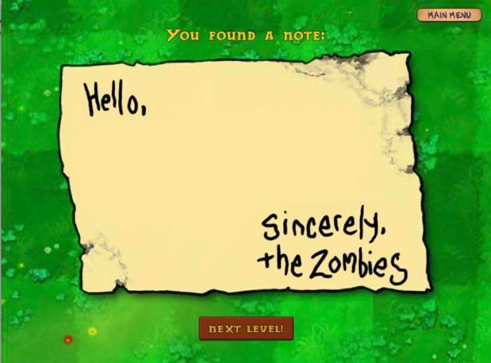 Plants vs zombies letter