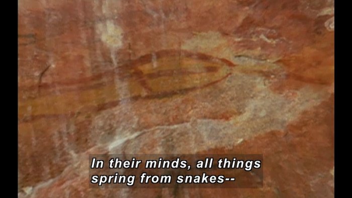 Dual snakes cave painting