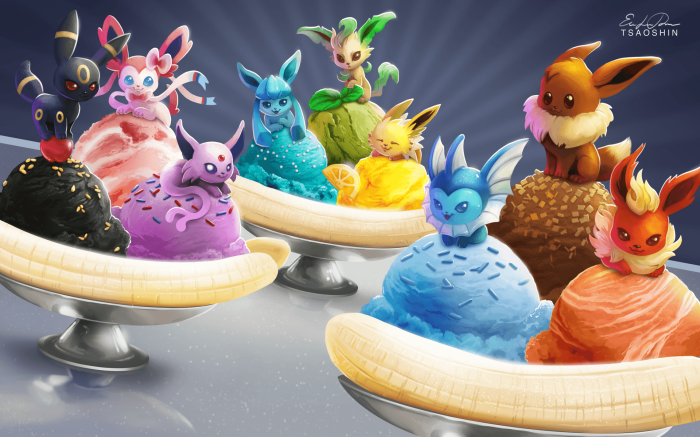 Cute eevee evolution food