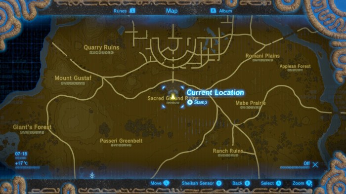 Zelda map with secrets