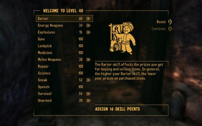 Skills fallout new vegas