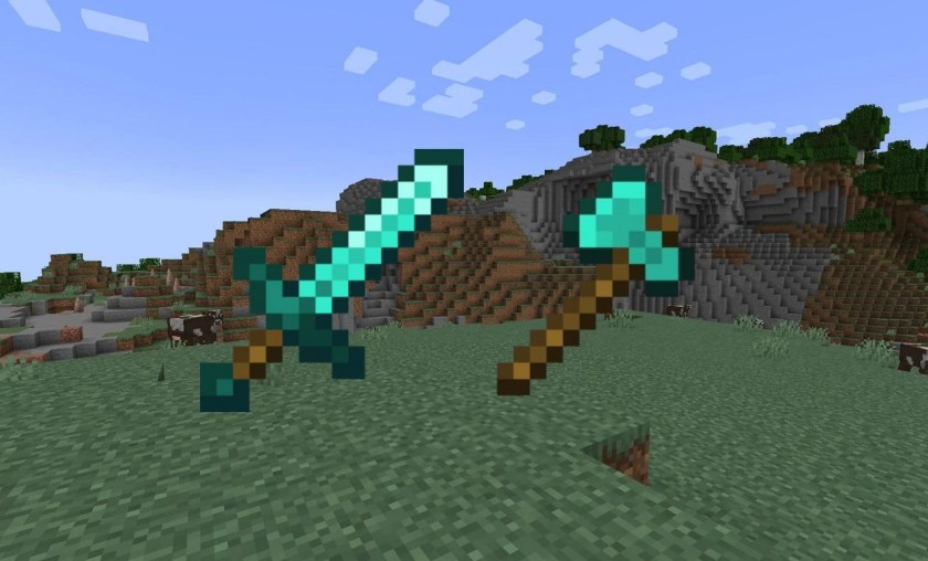 Minecraft axe or sword