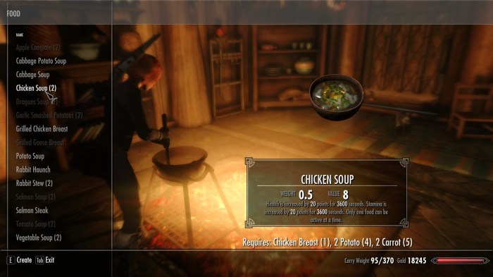 How to cook in skyrim