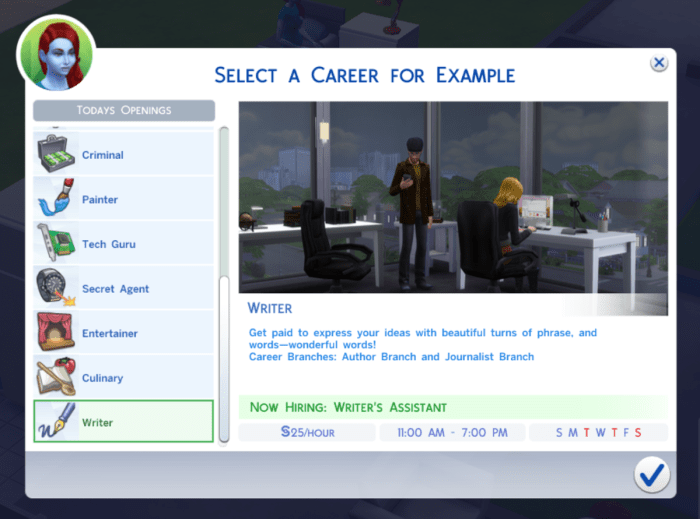 Sims writing skill guide online learn