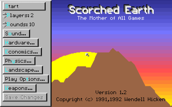 Scorched earth tank game