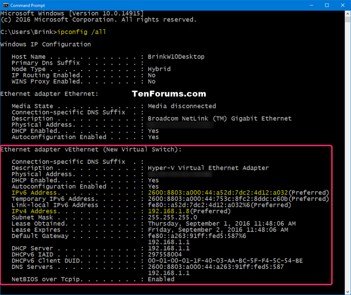 Get a server ip address