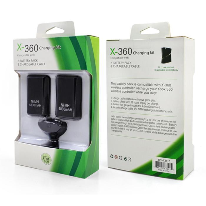 Battery xbox pack controller rechargeable wireless 4800mah dual