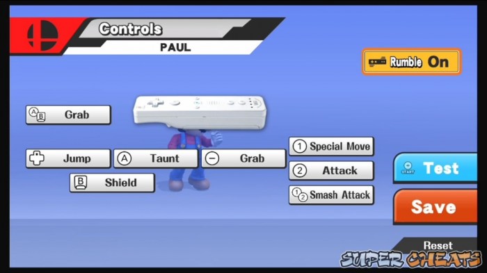 Smash bros wii controls