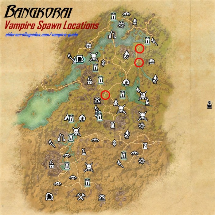 Vampire locations spawn bangkorai elder scrolls become eso march map reapers way rift easily maps