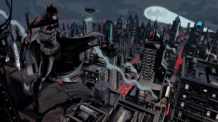 Batman over the city