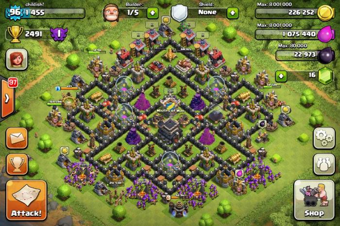 Base town coc defense th7 hall clash clans layout bases war farming trophy hybrid layouts anti game choose board dragon