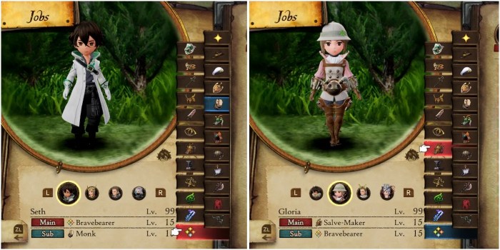 Bravely default best jobs