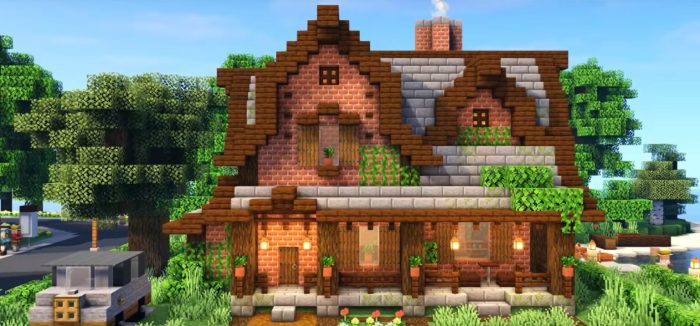 Brick house in minecraft