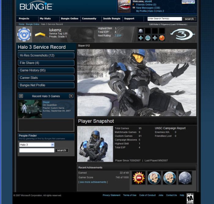 Halo 3 service record