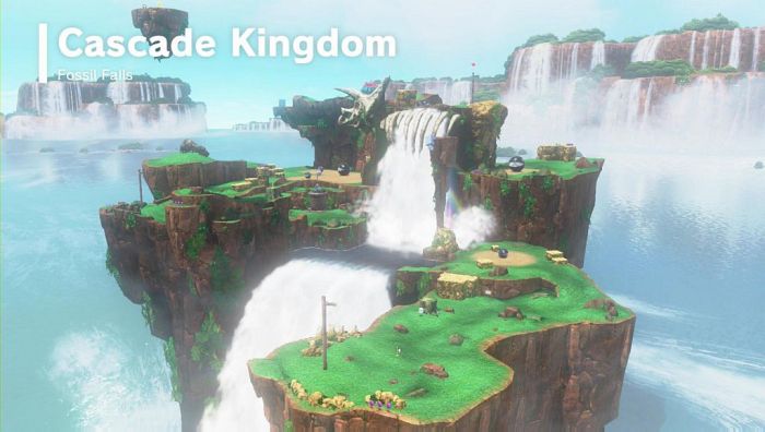 Mario odyssey cascade kingdom moon super