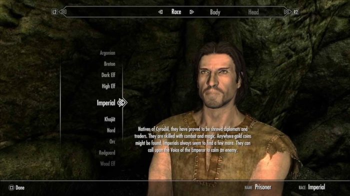 Changing race in skyrim