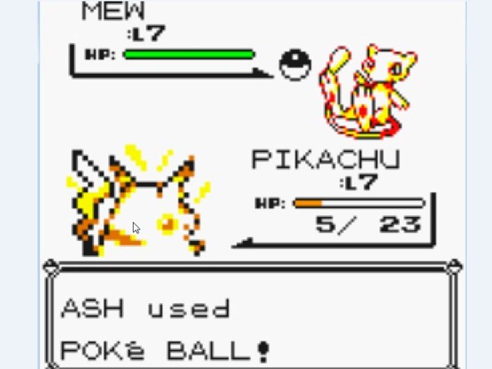 Catching mew in yellow