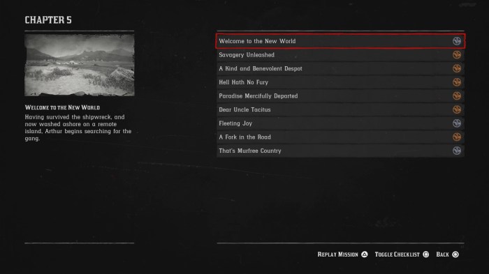 Rdr2 chapter 4 missions