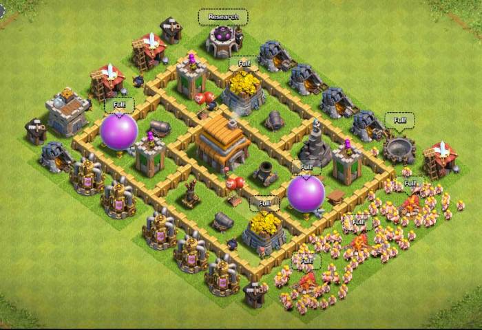 Clash clans base level layout defense th5 coc trophy townhall th6 strategy defensive hall town bases awesome strategies max