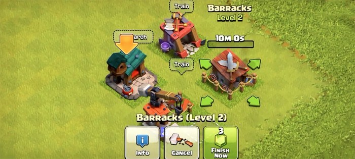 How many barracks in coc