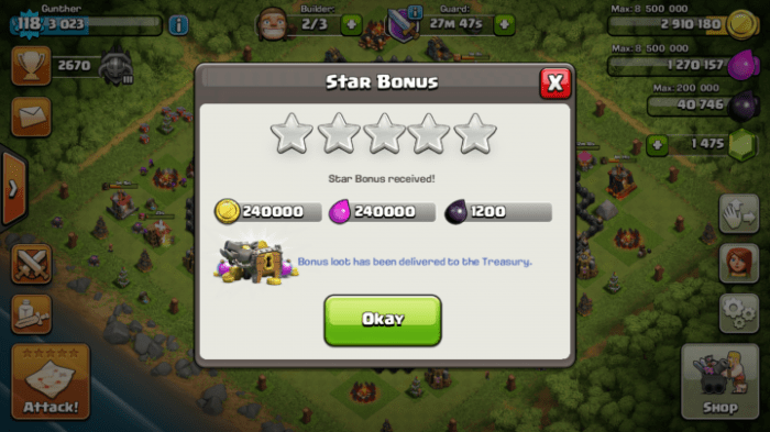 Coc daily star bonus