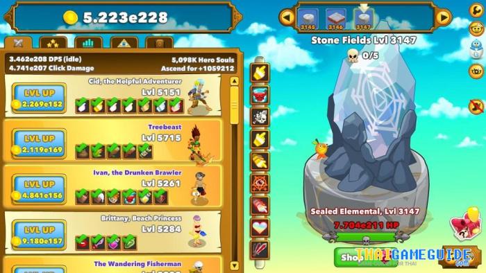 Clicker heroes save game