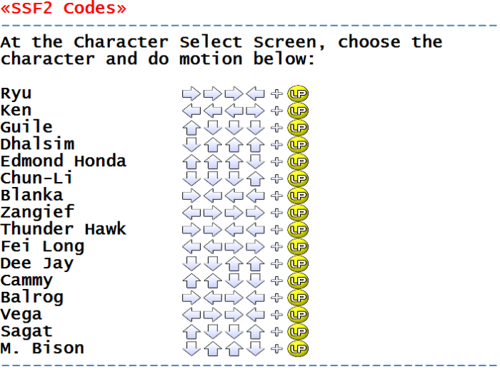 Street fighter 2 combos