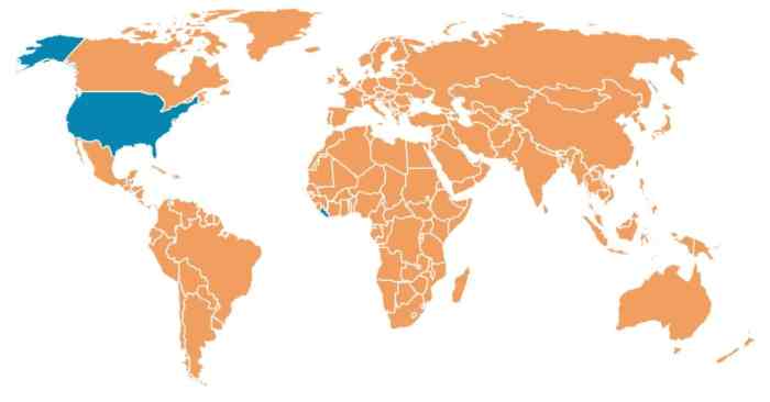 Celsius vs fahrenheit map