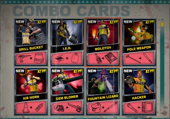 Combo cards dead rising 2