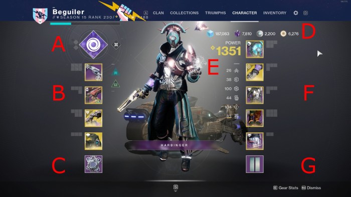 Destiny 2 character menu