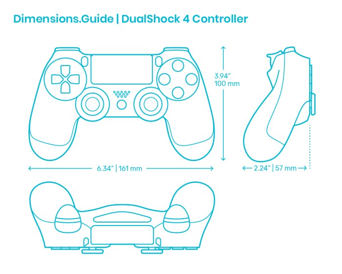 Size of a ps4 controller