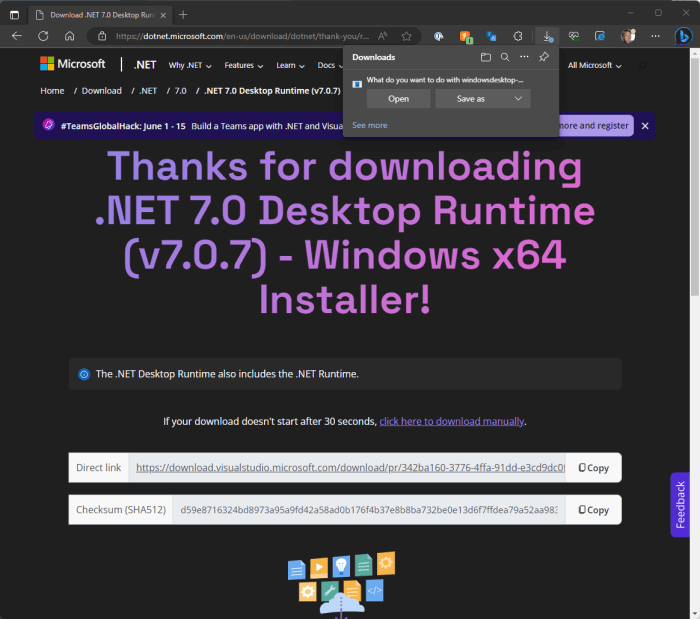 Net desktop runtime x64