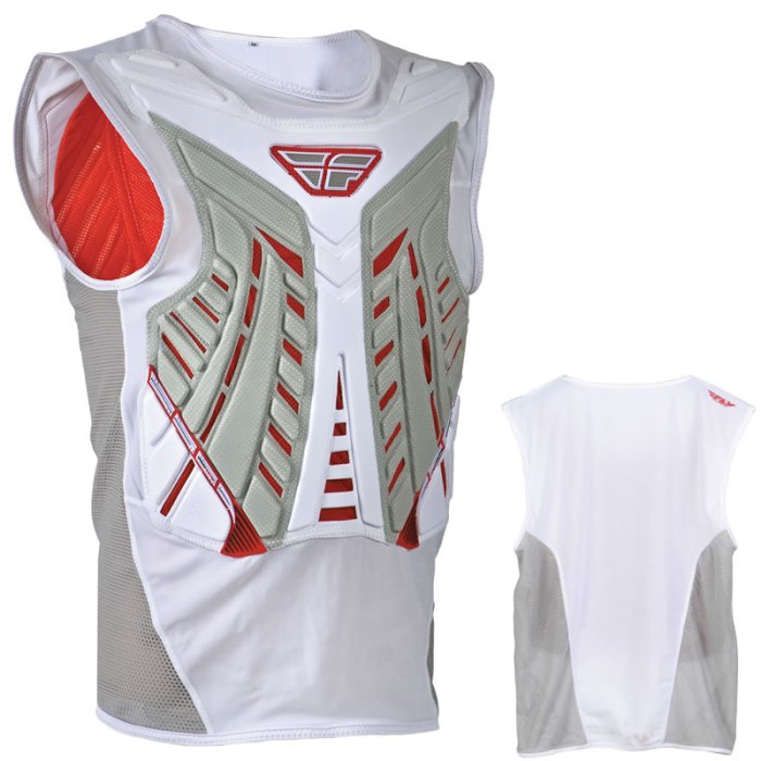 Protector guard fly racing undercover motocross roost armour body half vest mx