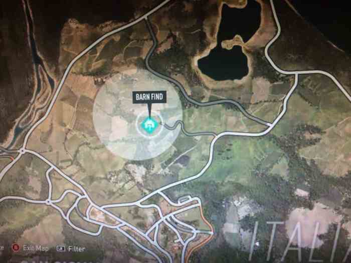 Forza horizon barn map finds find treasure jeep willys guide locations