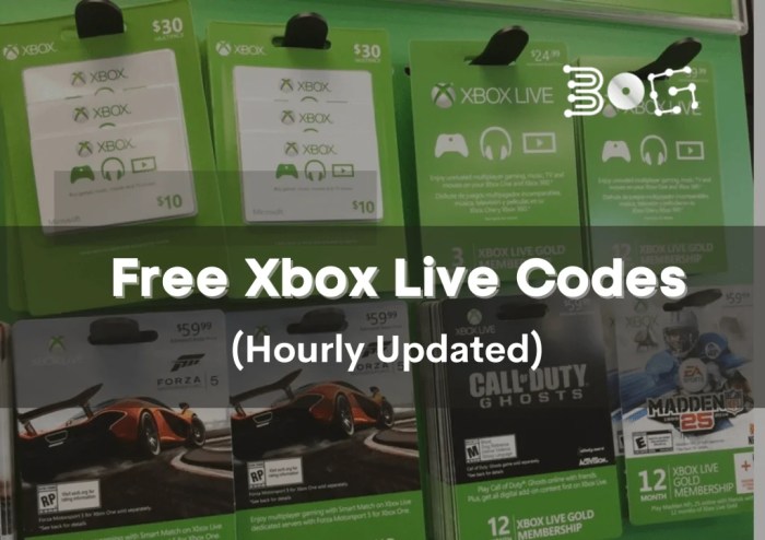 List unused xbox codes