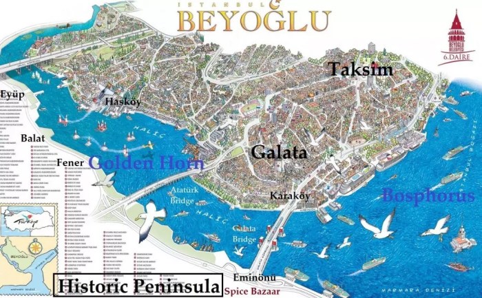 Istanbul golden horn map