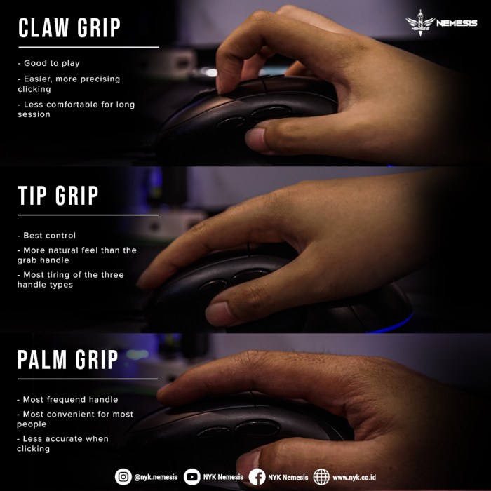 Mouses for claw grip