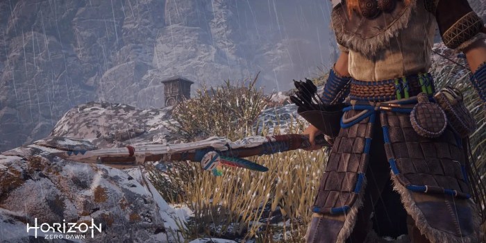 Horizon aloy spear prima playstation guerrilla marvelous everyeye pressakey gameranx armes hinzugefügt juni