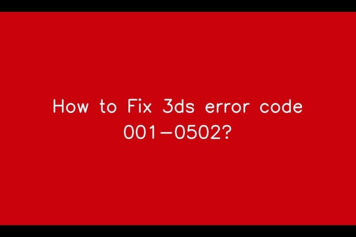 3ds error code 001-0502