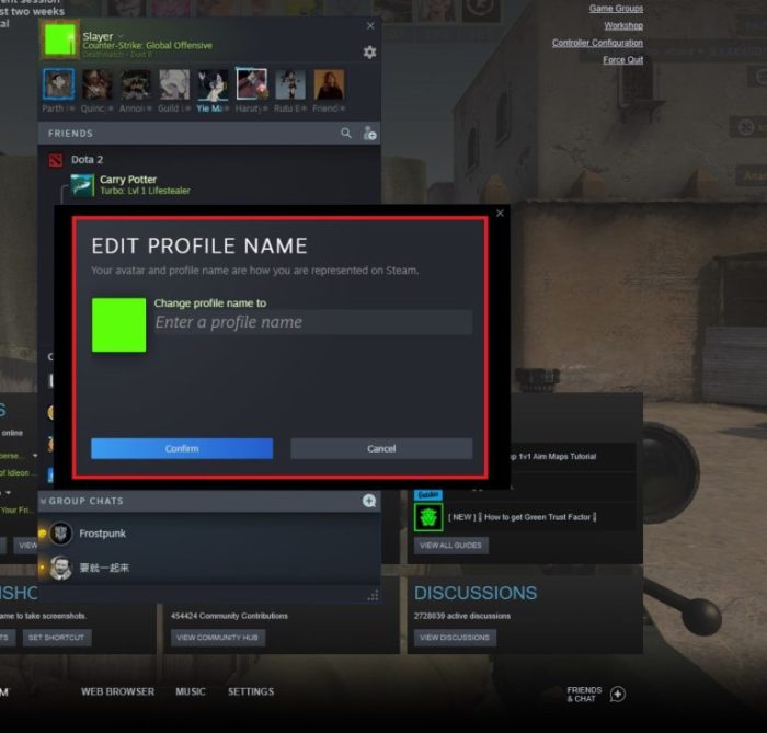 Cs go how to change name