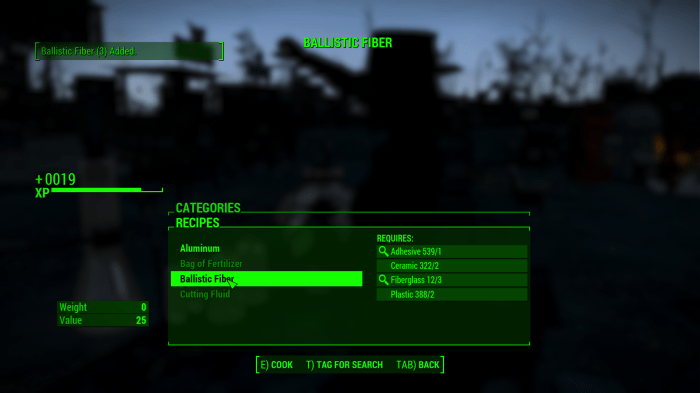 Fallout 4 ballistic fiber