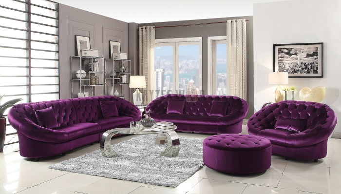 Purple couches and sofas