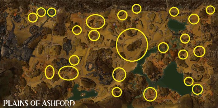 Plains of ashford map